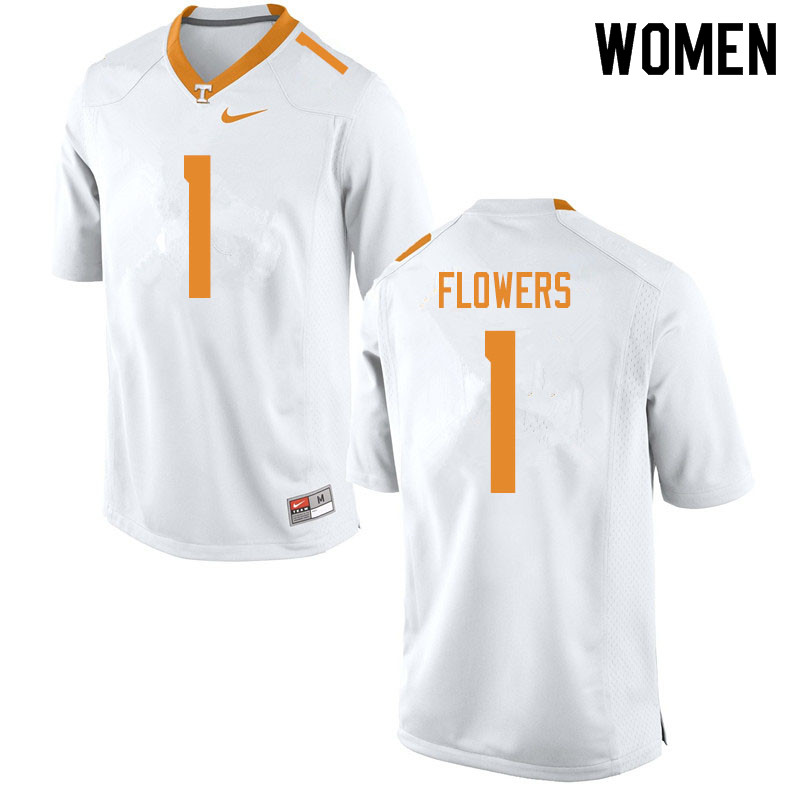 Women #1 Trevon Flowers Tennessee Volunteers College Football Jerseys Sale-White